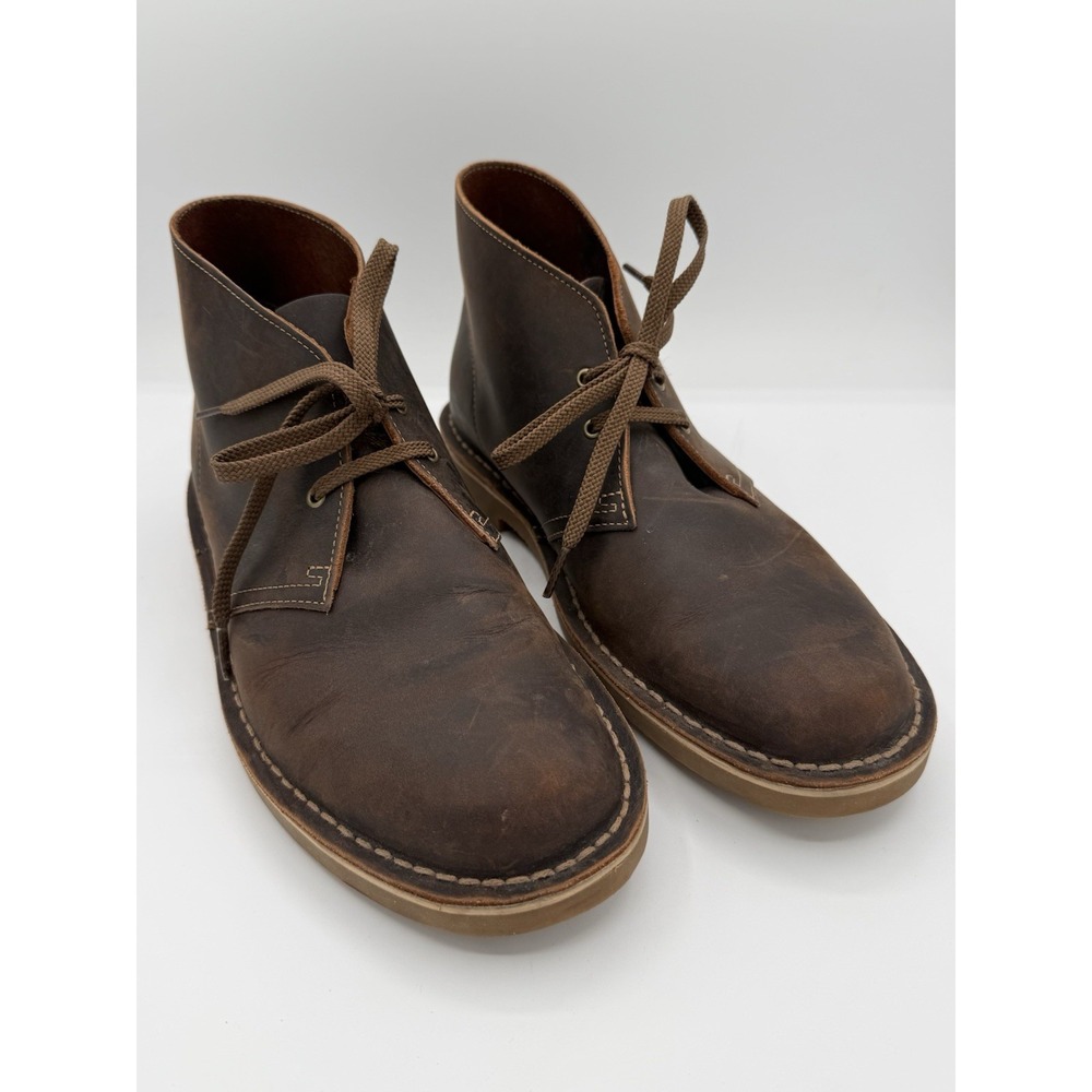 Clarks Mens Sz 10 Bushacre Chukka Boots Leather Lace Brown Extreme Ultra Comfort